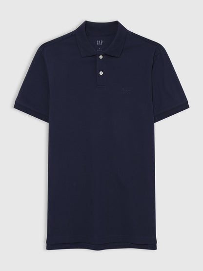 Lacivert Gap Logo Piqué Polo Yaka T-shirt