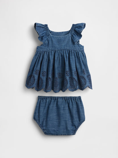 Mavi Denim Eyelet Outfit Set