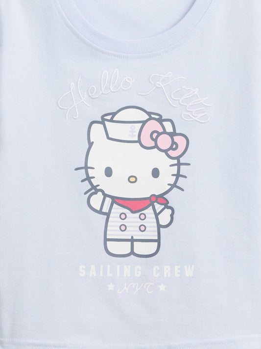Açık Mavi Hello Kitty Grafik Baskılı T-shirt