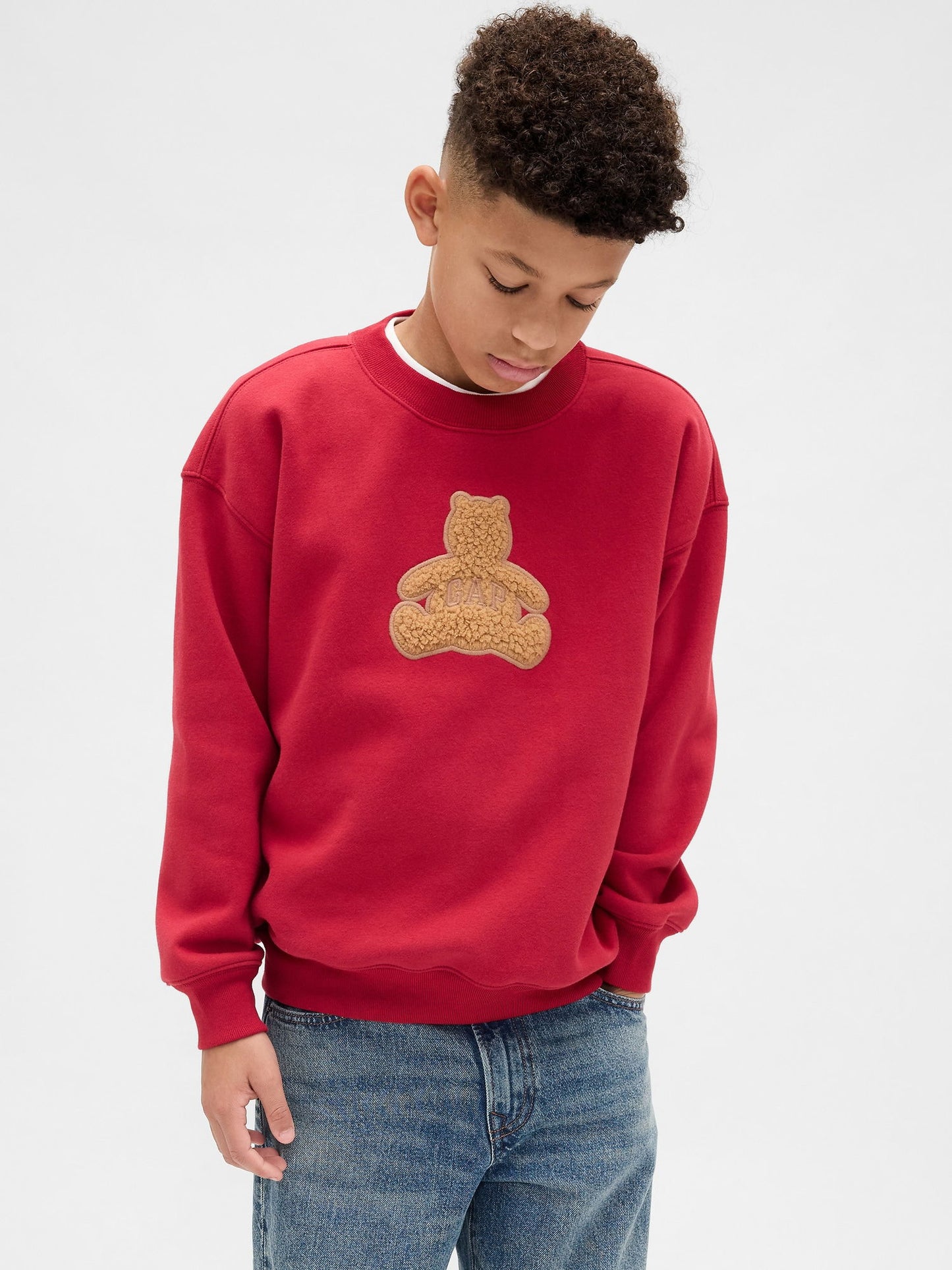 Kırmızı Brannan Bear Logo Sweatshirt