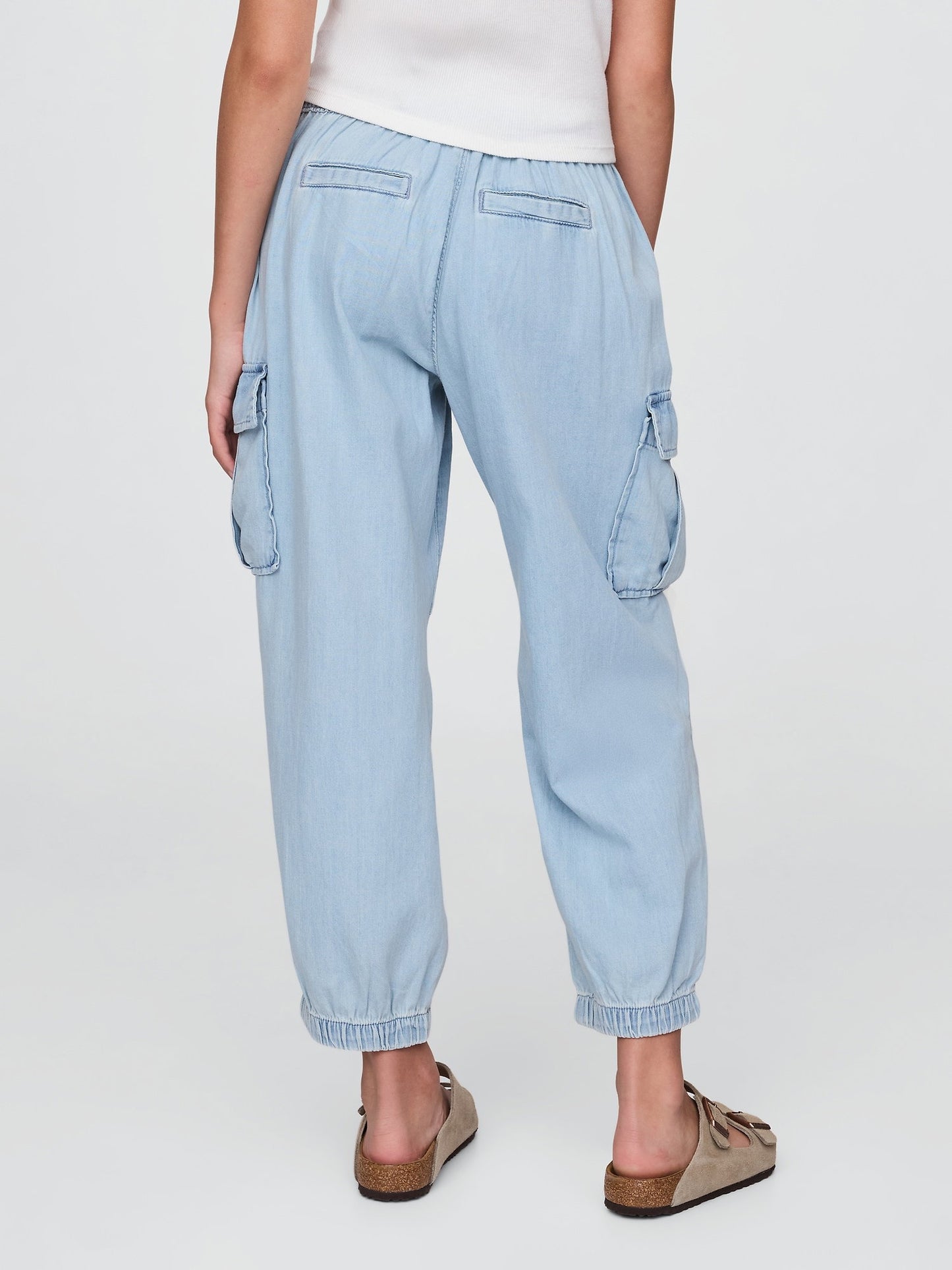 Açık Mavi Pull-on Kargo Paraşüt Pantolon
