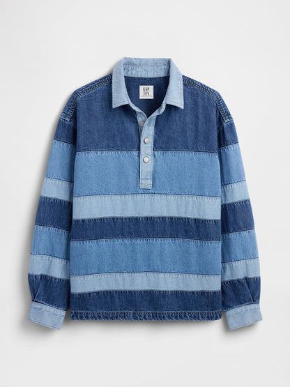 Mavi Gap × Hfr Çizgili Denim Polo T-shirt By Daveed Baptiste