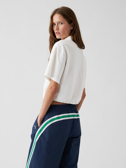 Beyaz Gap × Malbon Cinch Crop Polo T-shirt