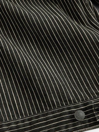 Siyah Gap × Disney Tim Burton’s The Nightmare Before Christmas Çizgili Denim Ceket