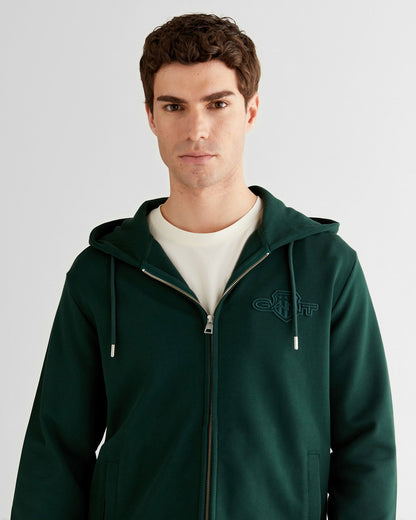 Gant Erkek Yeşil Regular Fit Kapüşonlu Sweatshirt