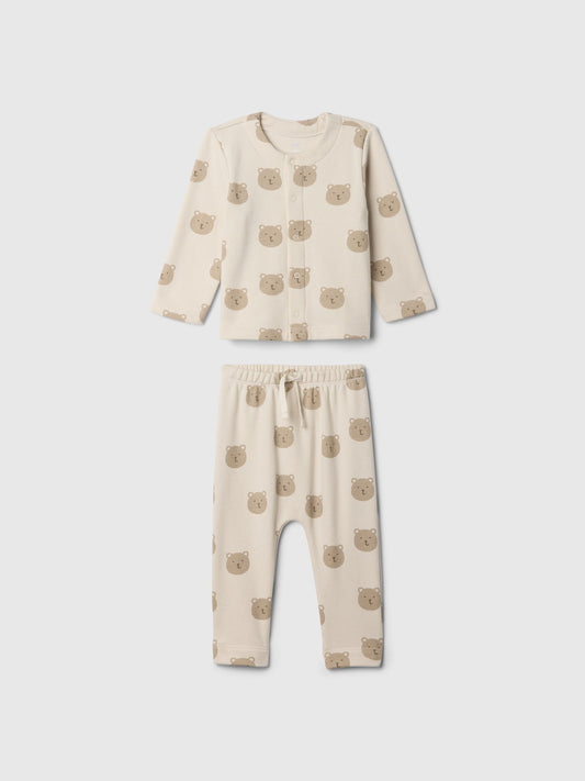 Çok Renkli Fransız Havlu Kumaşı Outfit Set