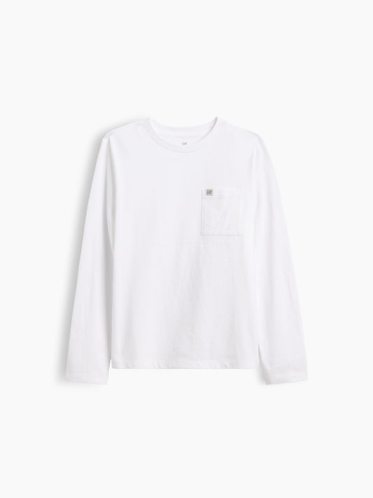 Beyaz Logo Cepli T-shirt