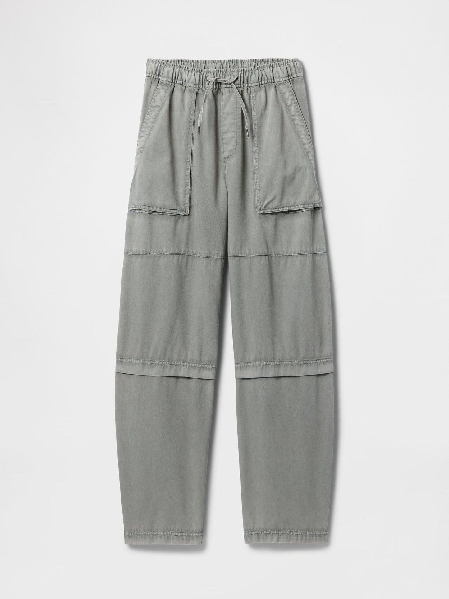 Haki Mid Rise Easy Utility Barrel Pantolon