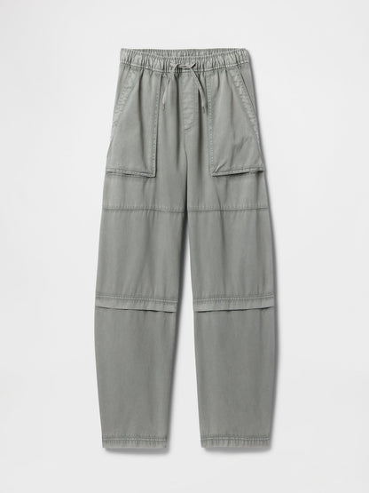 Haki Mid Rise Easy Utility Barrel Pantolon