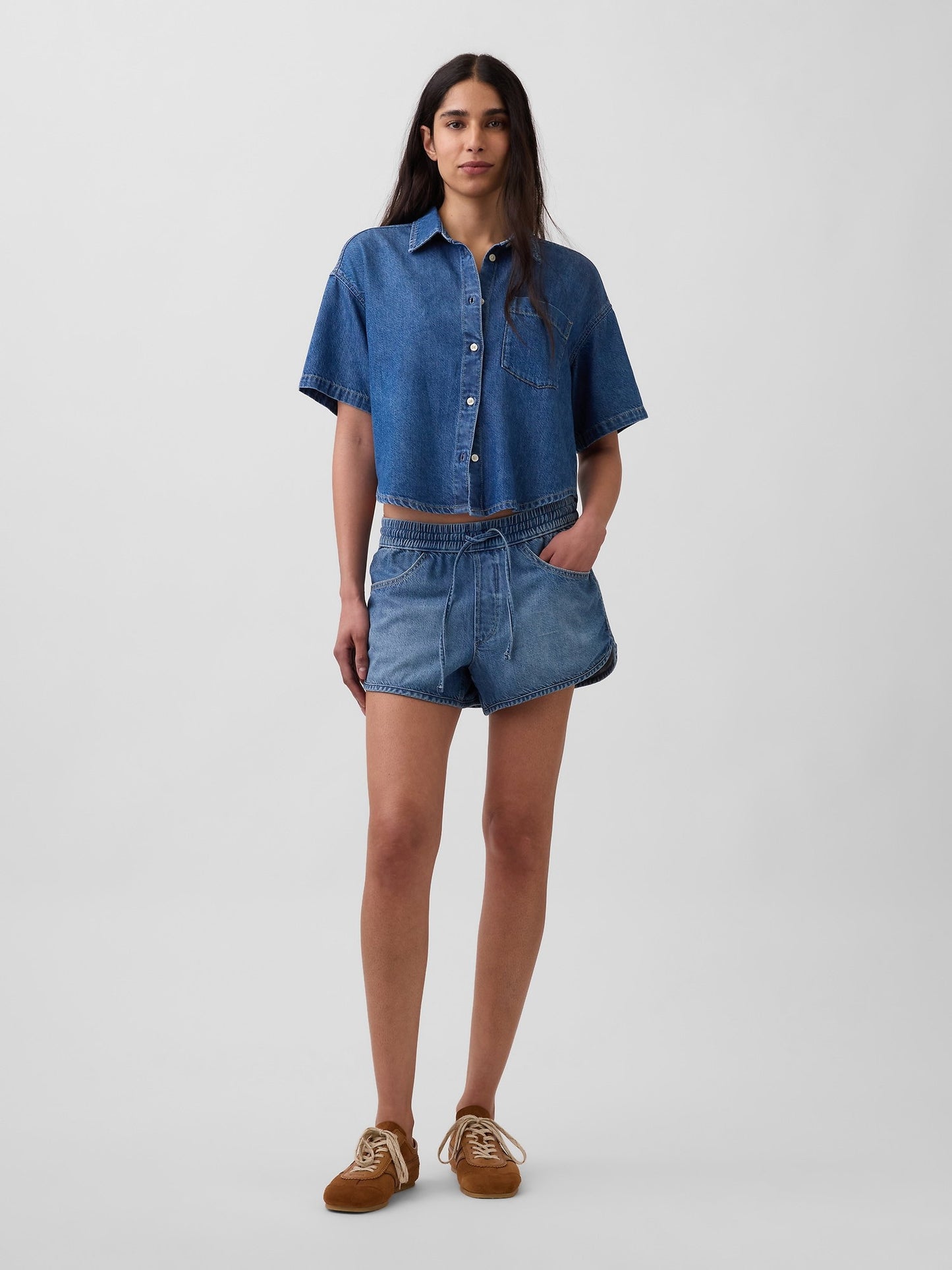 Mavi Ultrasoft Denim Oversized Kamp Gömlek