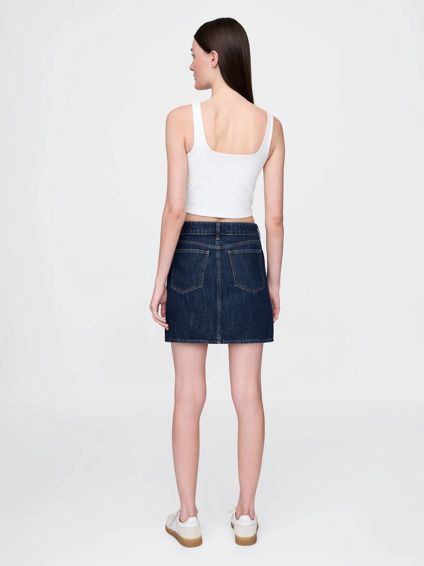 Lacivert Denim Mini Etek