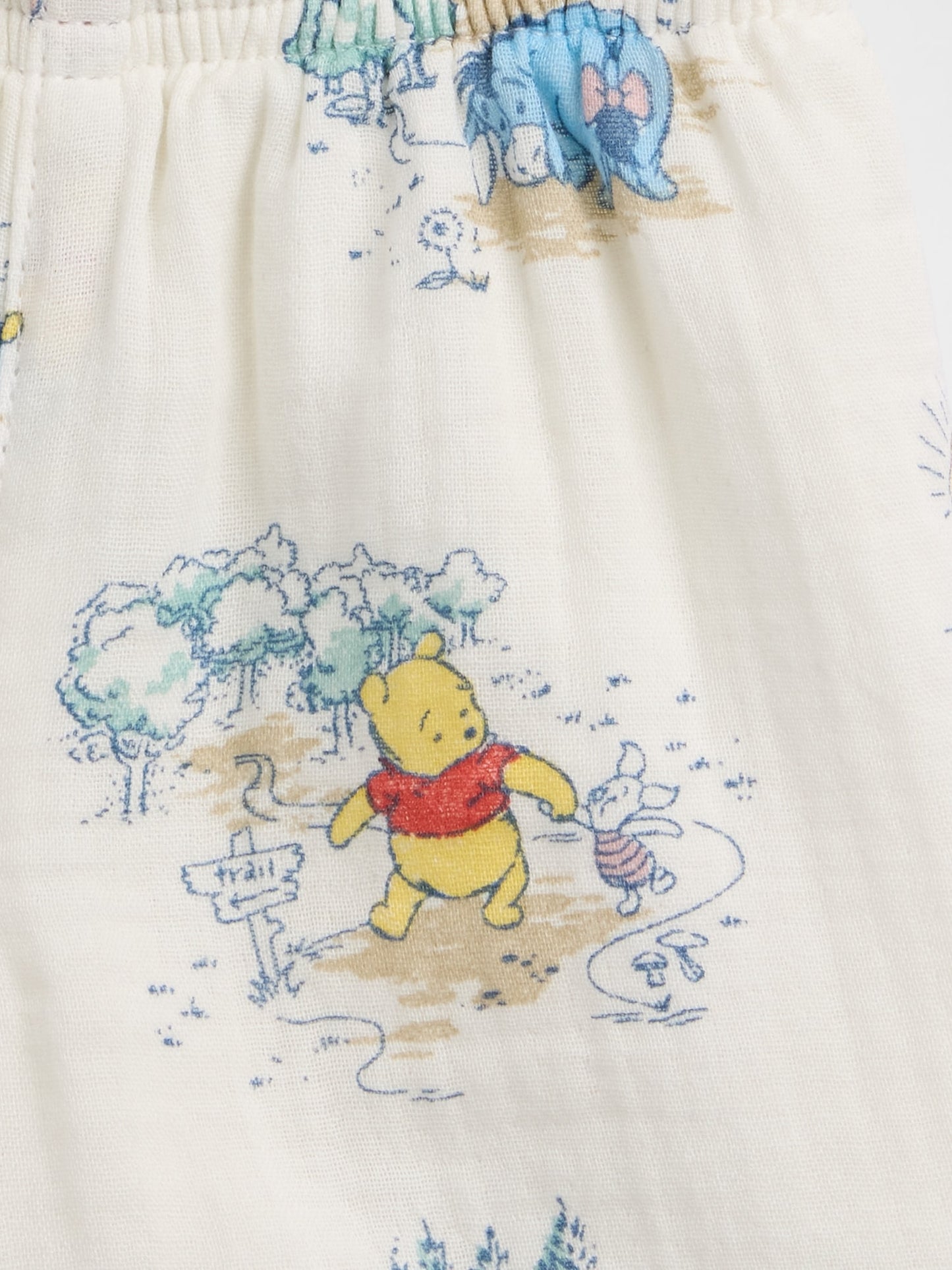 Beyaz Winnie The Pooh Pamuk Gauze Outfit Set
