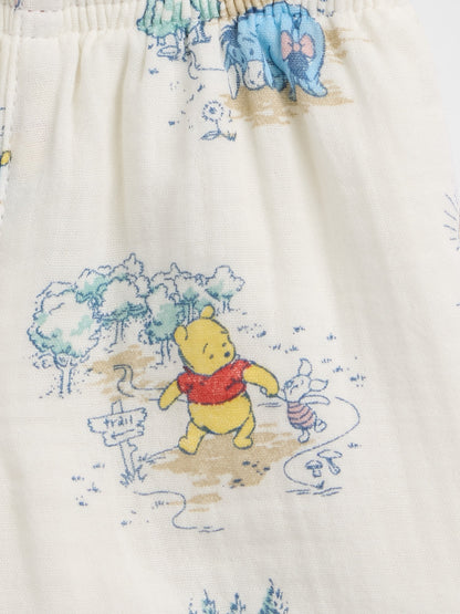 Beyaz Winnie The Pooh Pamuk Gauze Outfit Set