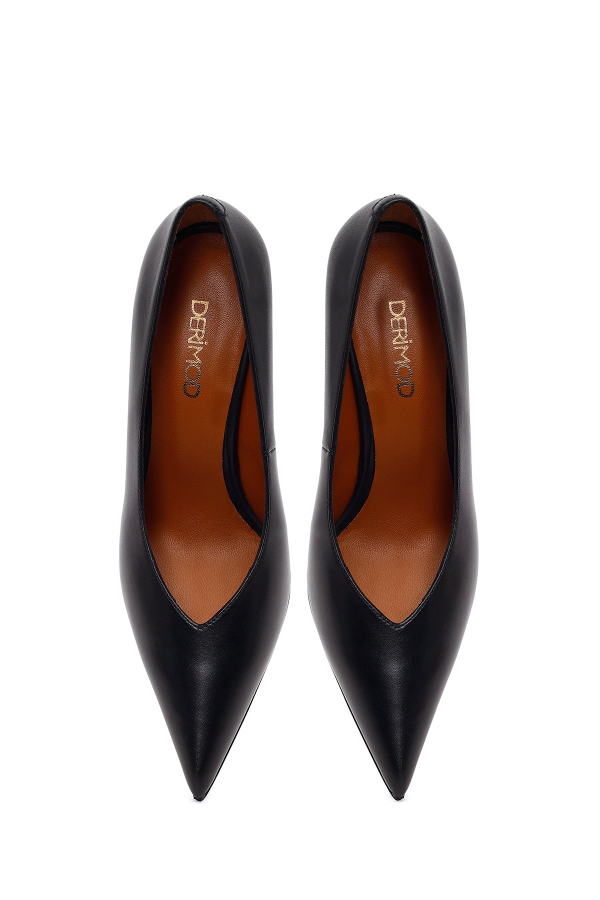 Kadın Siyah Topuklu Deri Stiletto