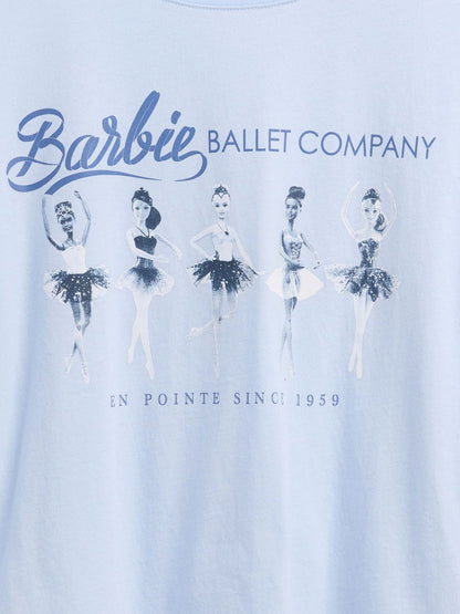 Açık Mavi Barbie Oversized Grafik T-shirt
