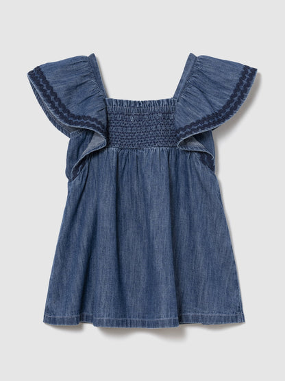 Mavi Smocked Denim Elbise