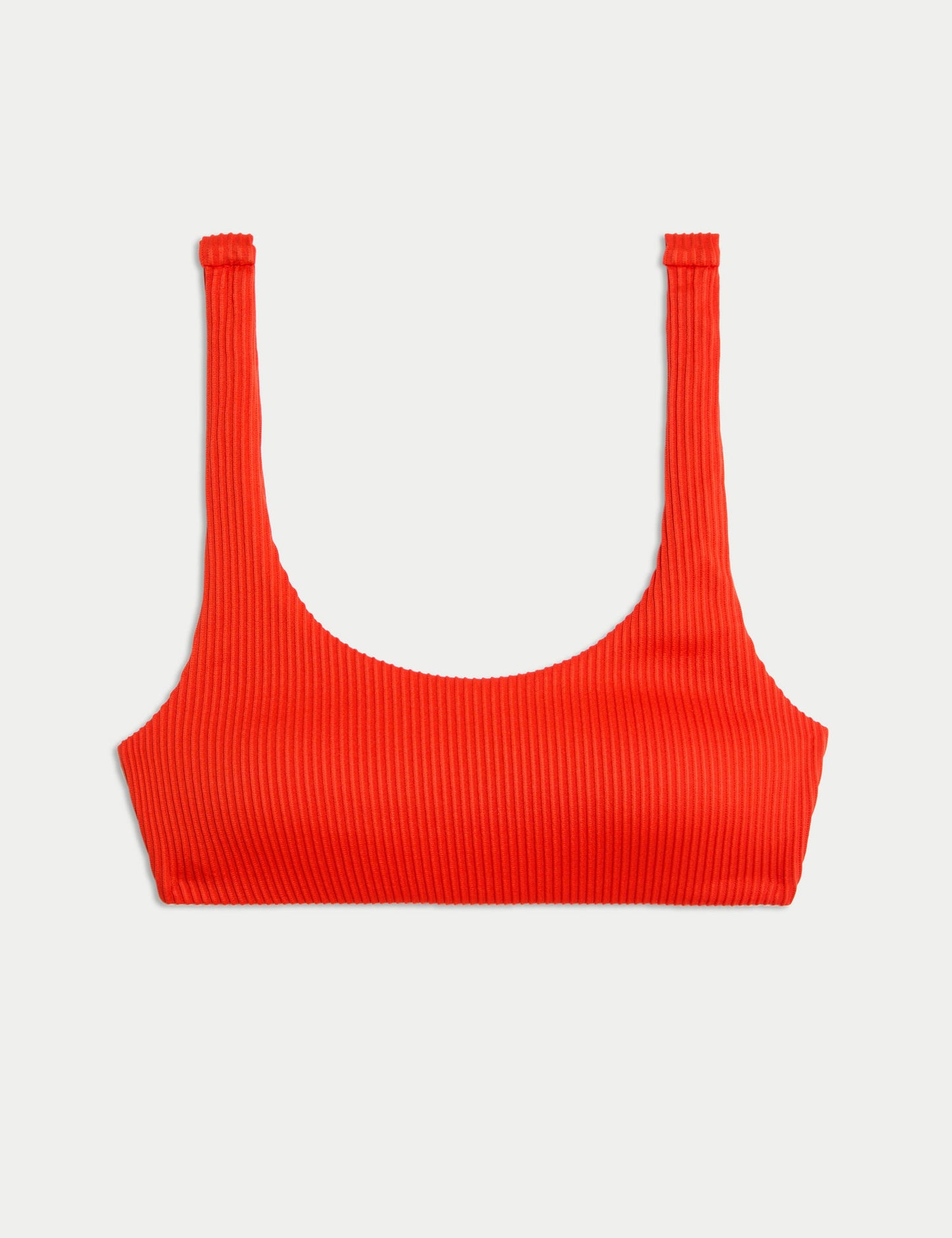 Fitilli Destekli Yuvarlak Yaka Bikini Üstü
