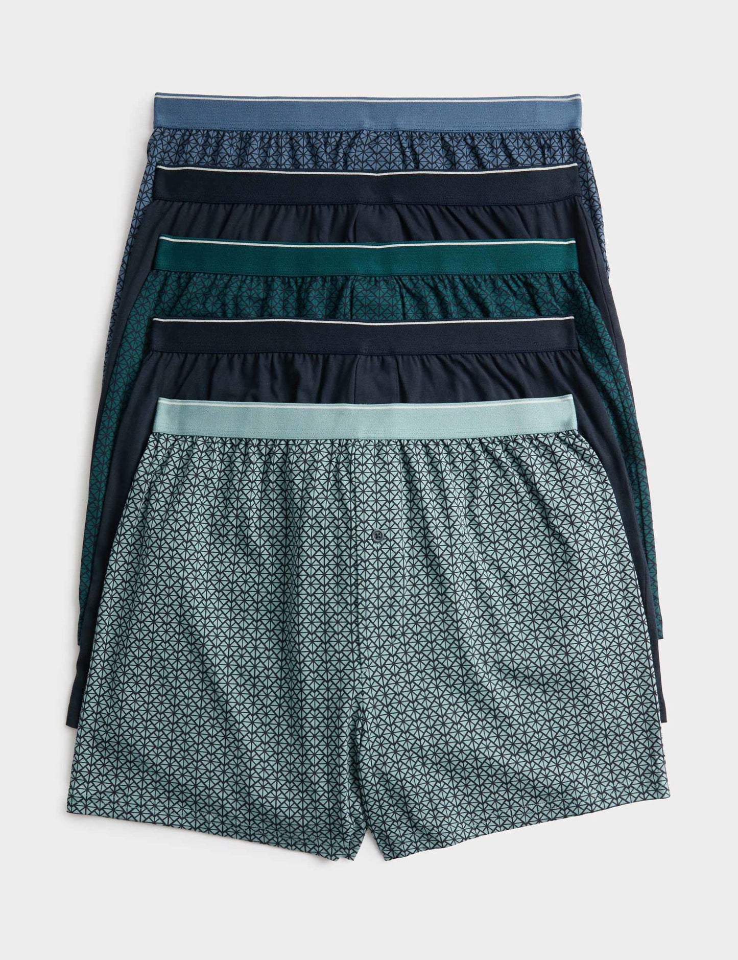 5'li Geometrik Desenli Boxer Seti