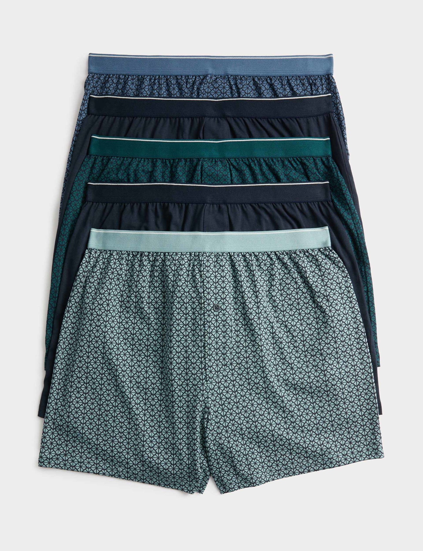 5'li Geometrik Desenli Boxer Seti