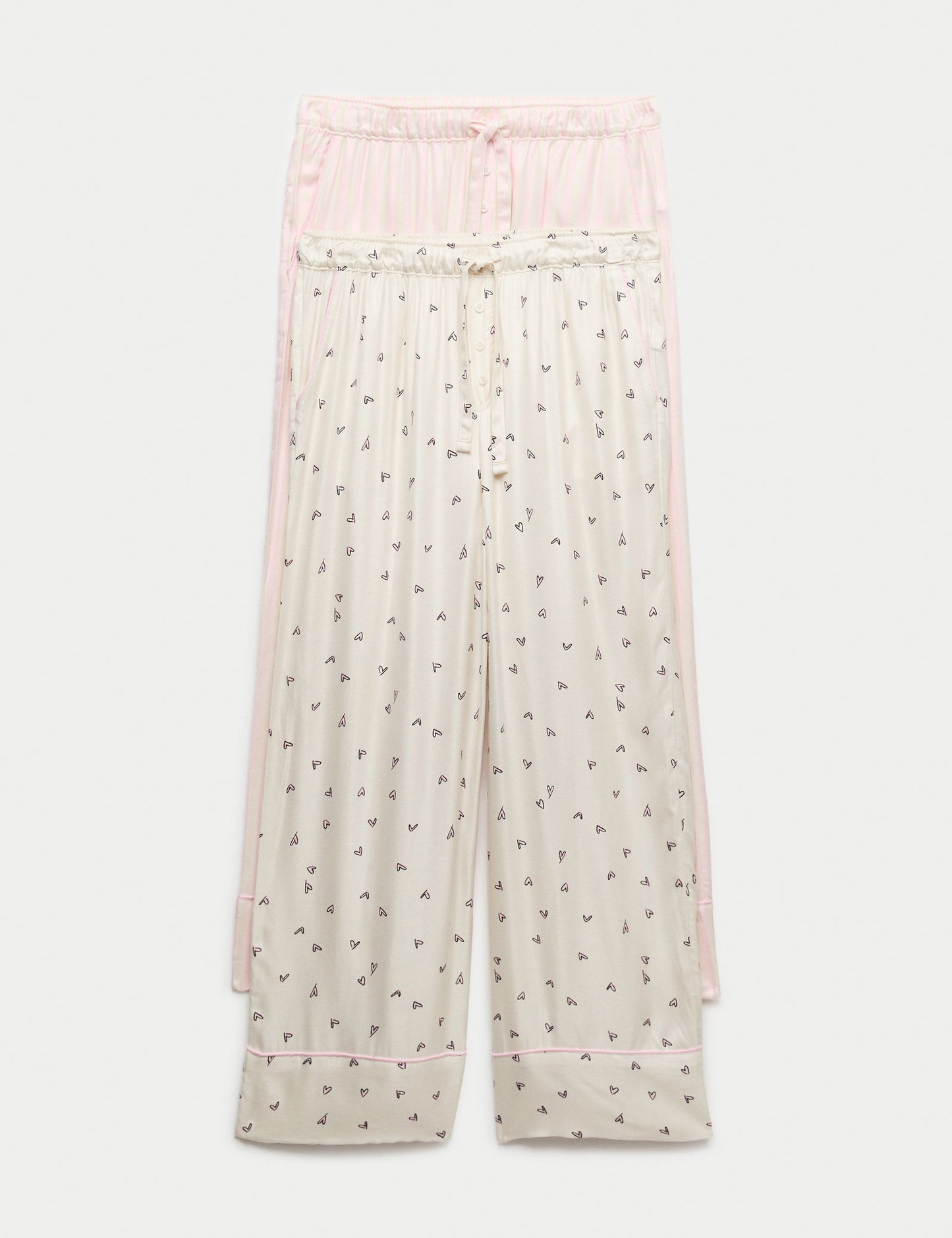 2’li Twill Geniş Paça Pijama Altı
