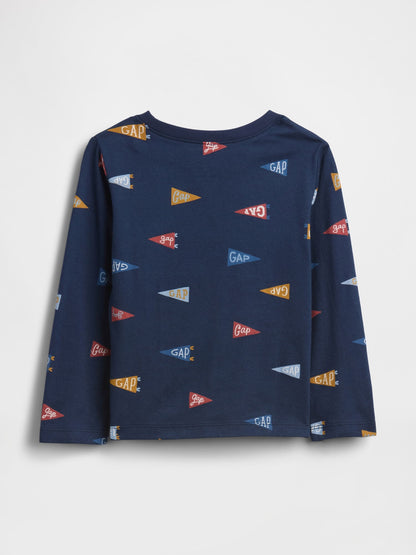 Lacivert Gap Logo Baskılı T-shirt