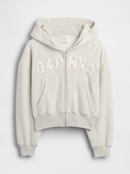 Gri Vintagesoft Oversized Logo Fermuarlı Sweatshirt