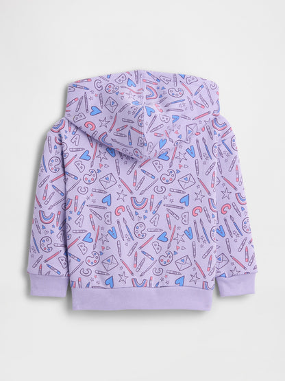 Lila Relaxed Gap Logo Grafik Sweatshirt