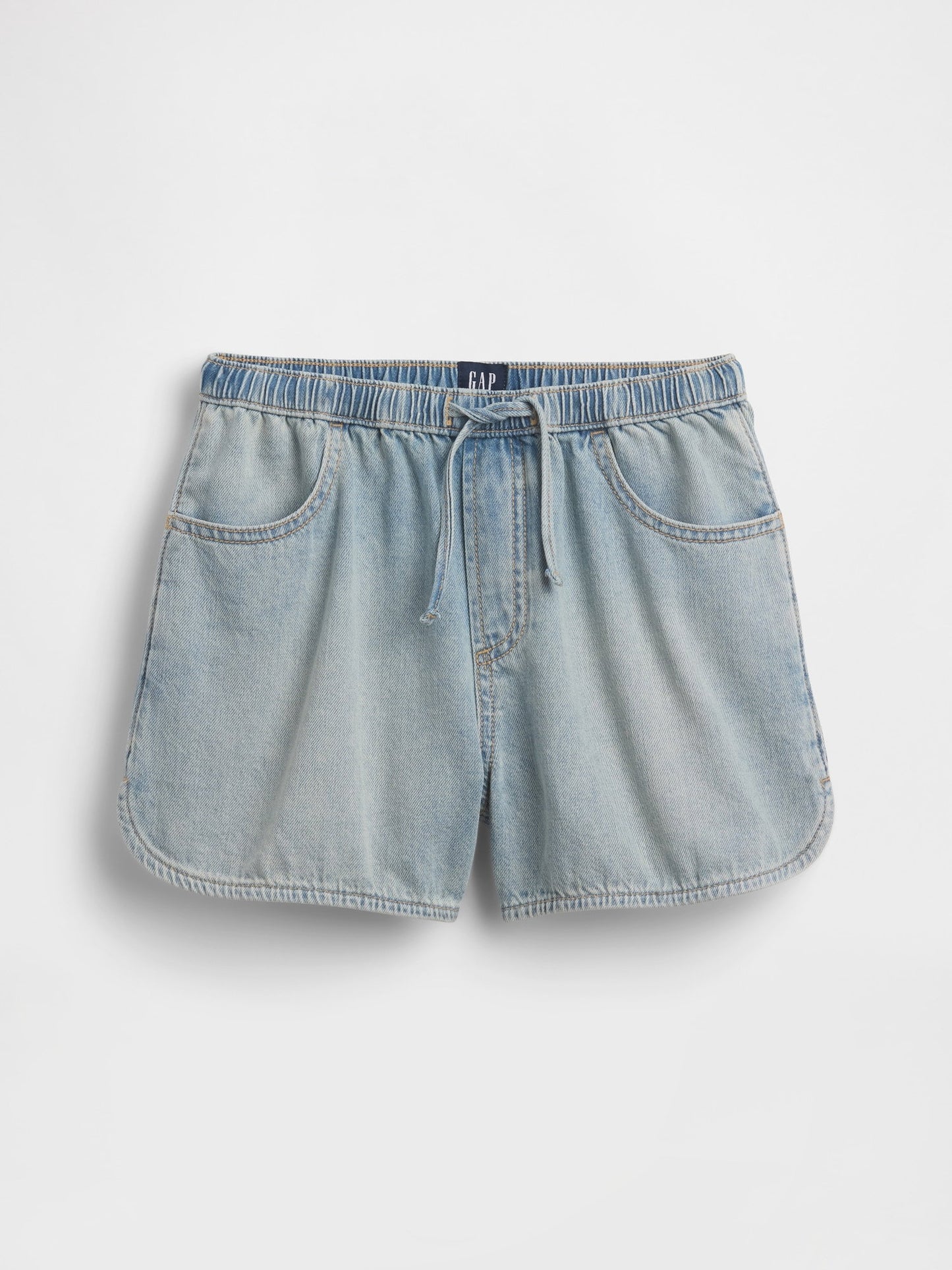 Açık Mavi High Rise Denim Easy Şort