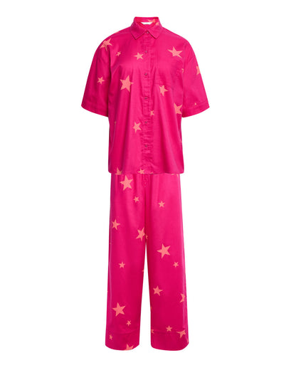 Saf Pamuklu Desenli Pijama Takımı