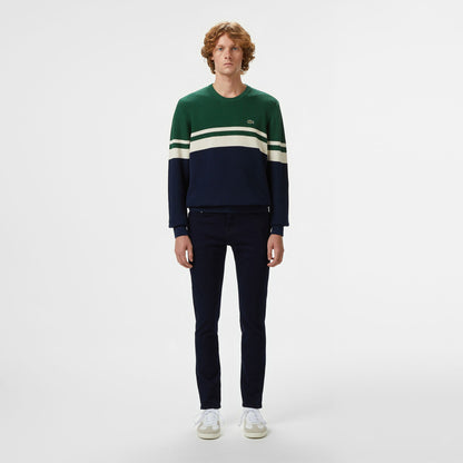 Lacoste Erkek Classic Fit Bisiklet Yaka Renk Bloklu Lacivert Kazak