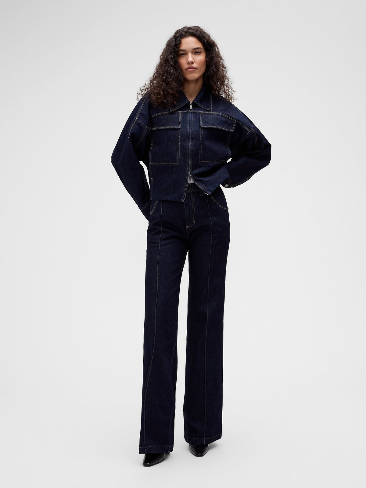 Koyu Mavi Gapstudio High Rise Pintuck Jean Pantolon