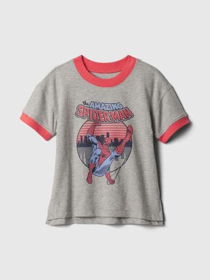 Gri Marvel Grafikli T-shirt