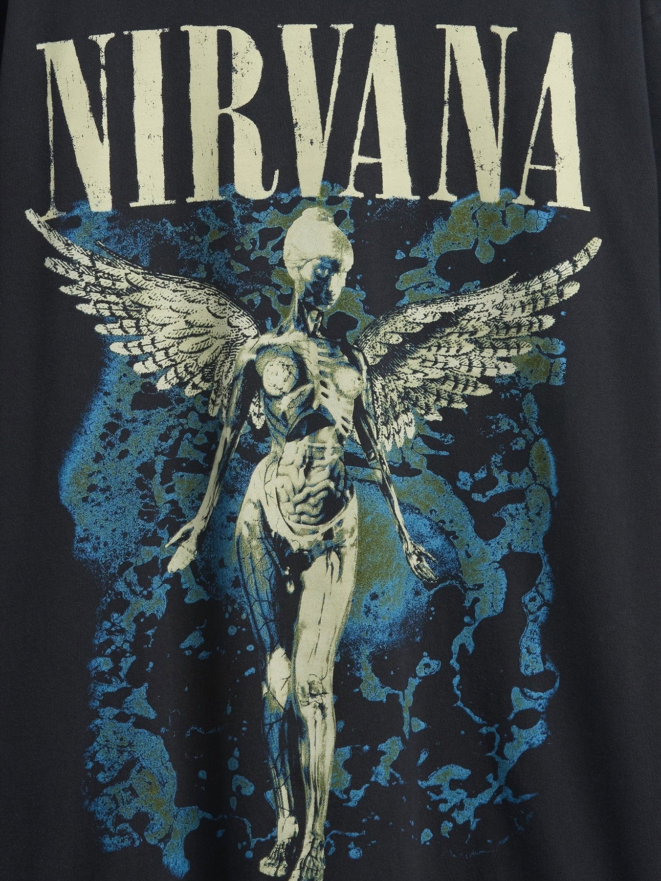 Siyah Nirvana Grafik Baskılı T-shirt