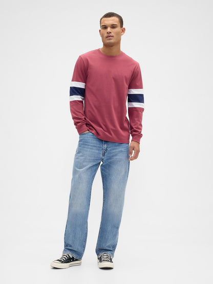 Kırmızı Everyday Soft Varsity Bisiklet Yaka T-shirt
