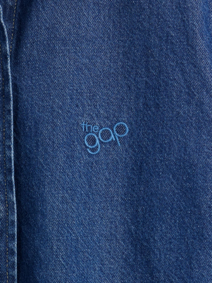 Mavi Ultrasoft Denim Gap Logo Gömlek