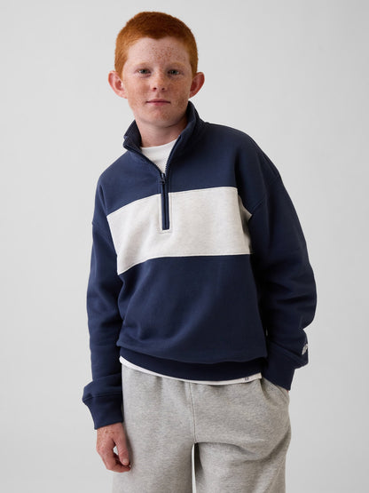Lacivert Vintagesoft Yarım Fermuarlı Sweatshirt