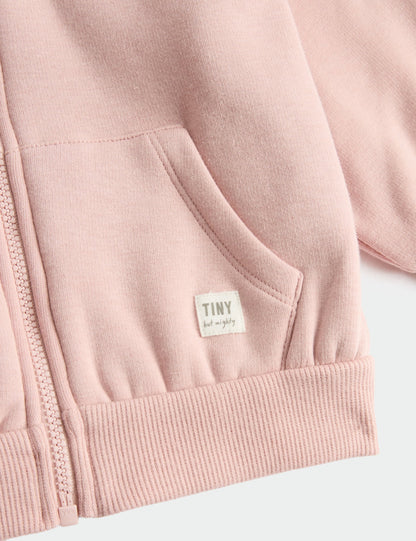 Pamuk Karışımlı Fermuarlı Kapüşonlu Sweatshirt