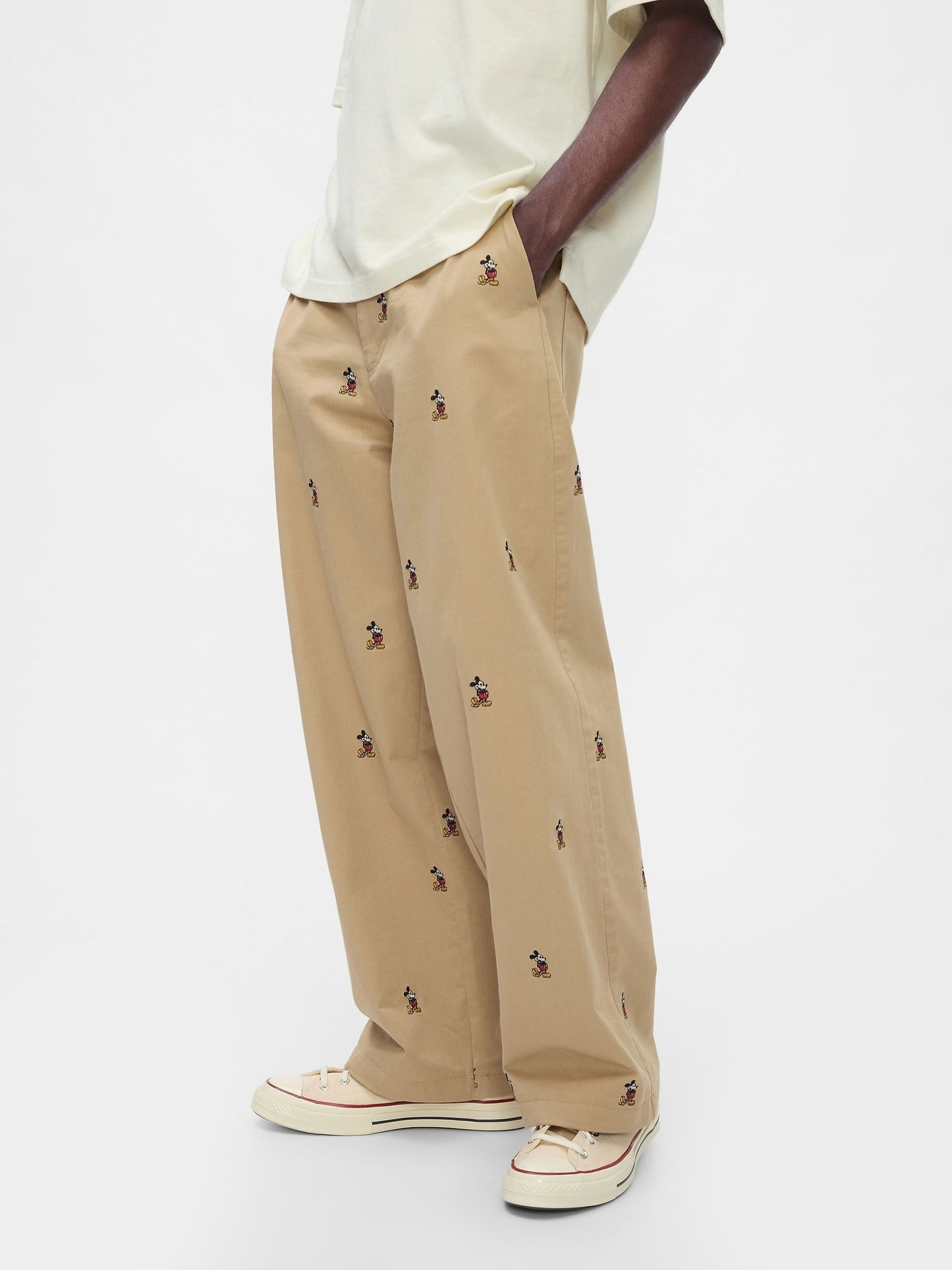 Bej Gap × Disney Işlemeli Baggy Khaki Pantolon