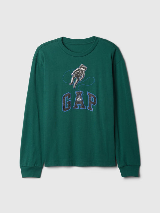 Yeşil Gap Logo Grafikli T-Shirt
