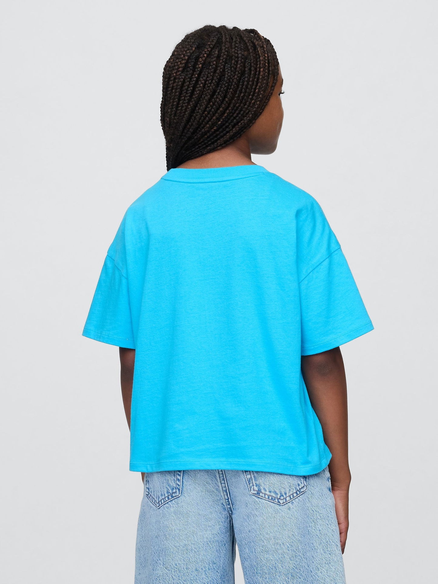 Açık Mavi Lilo & Stitch Grafik T-shirt