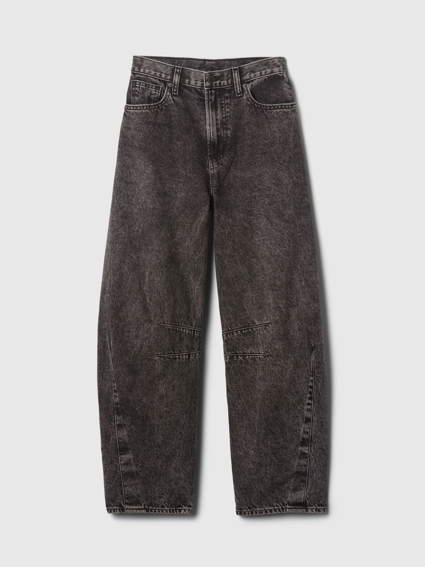 Siyah High Rise Horseshoe Jean Pantolon