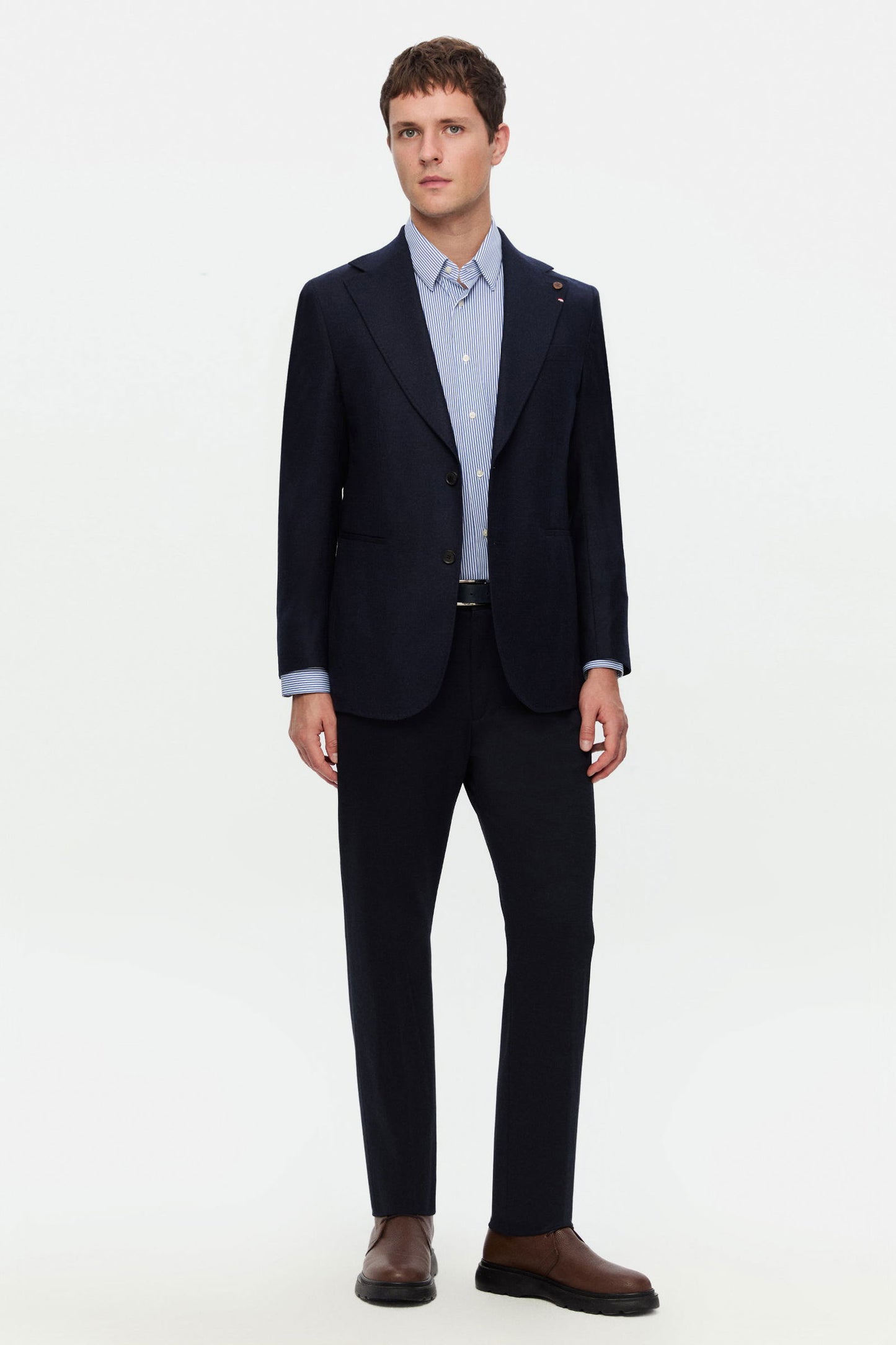 Damat Regular Fit Lacivert Düz Kumaş Ceket