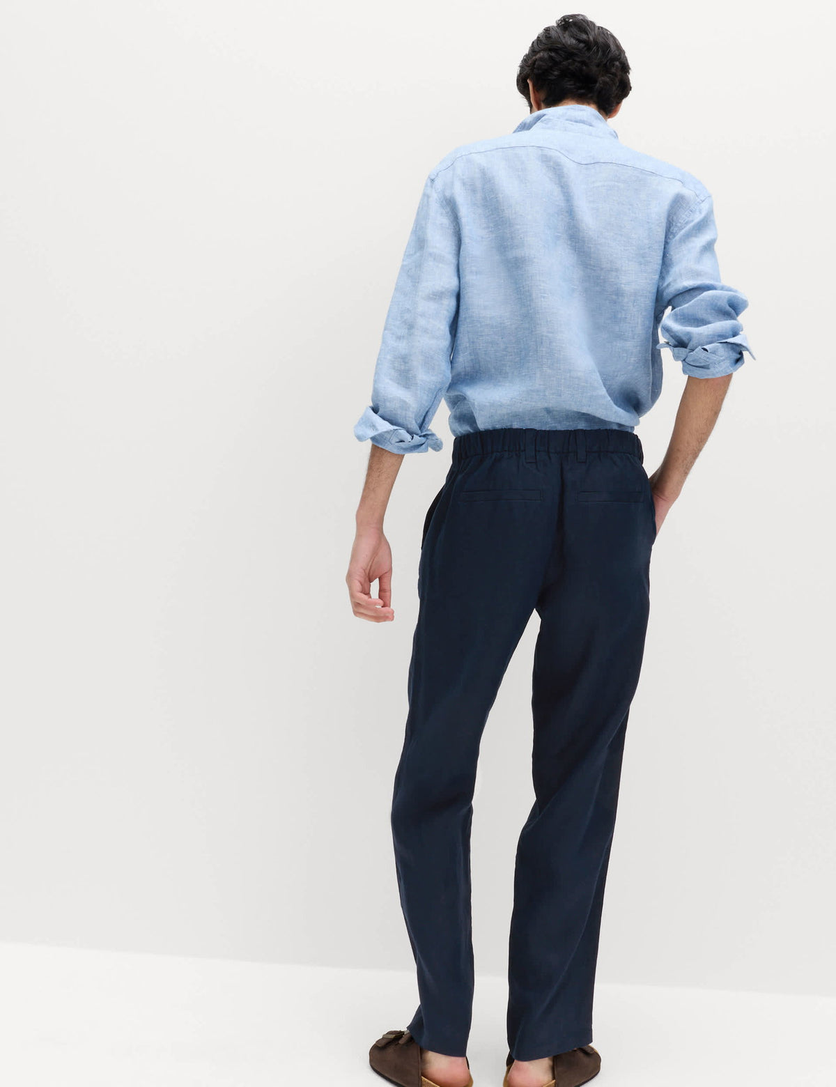 %100 Keten Chino Pantolon