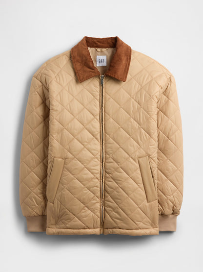 Kahverengi Relaxed Quilted Ceket