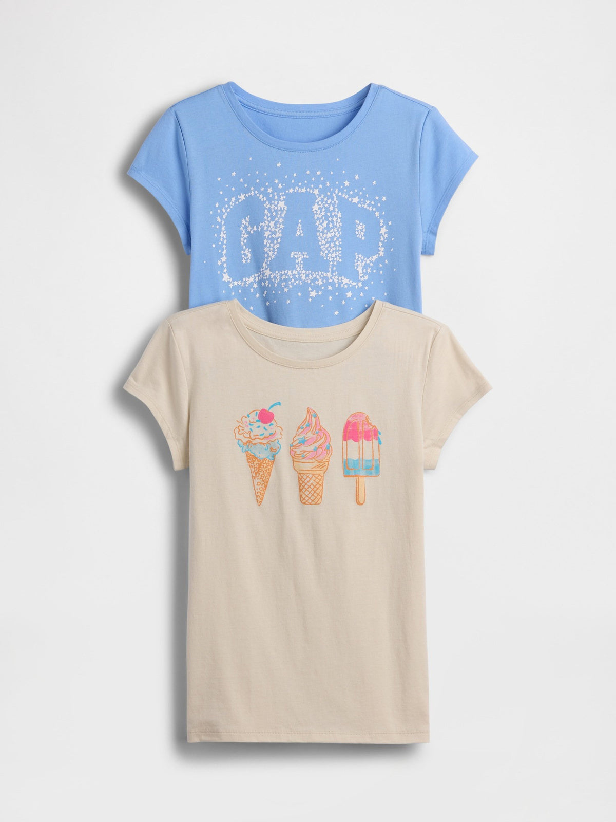 Bej Grafik Baskılı T-shirt (2’li)