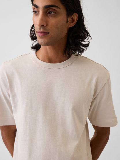 Kırık Beyaz Heavyweight Crop T-shirt