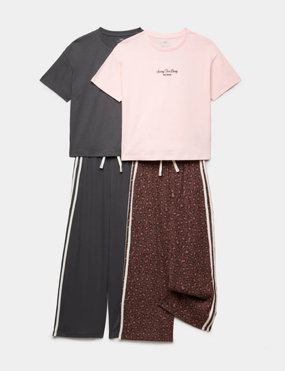 2'li Saf Pamuklu Pijama Takımı
