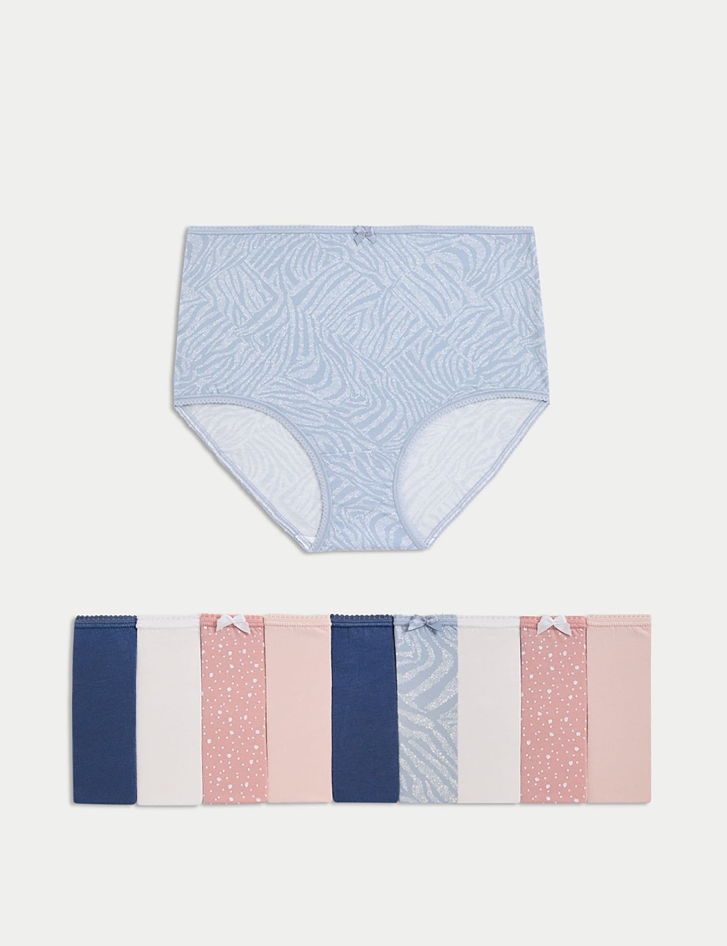 10’lu Pamuk Karışımlı Lycra Full Brief Külot Seti
