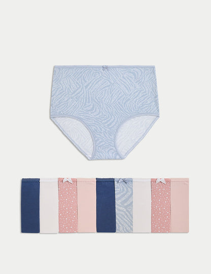 10’lu Pamuk Karışımlı Lycra Full Brief Külot Seti