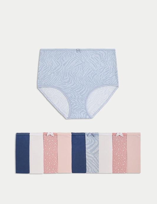10’lu Pamuk Karışımlı Lycra Full Brief Külot Seti